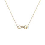 Lab Diamond Infinity Necklace In 14K Solid Gold/Platinum -