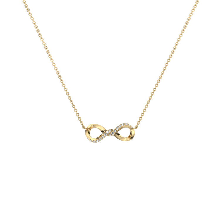 Lab Diamond Infinity Necklace In 14K Solid Gold/Platinum -