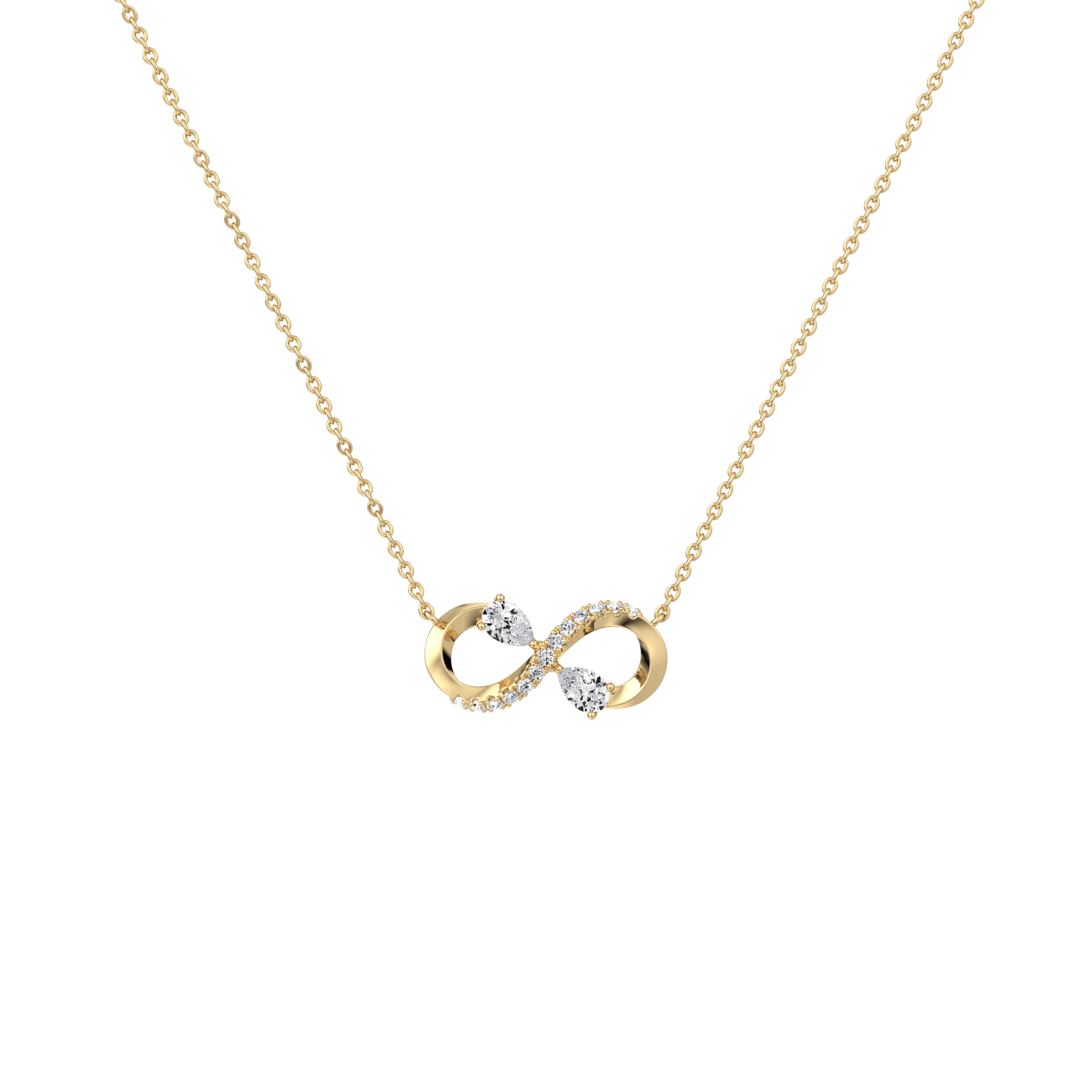 0.29CTW Lab Diamond Infinity Necklace In 14K Solid Gold/Platinum -