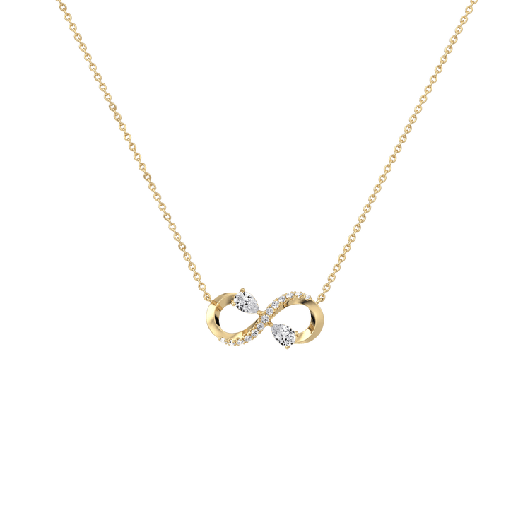 0.29CTW Lab Diamond Infinity Necklace In 14K Solid Gold/Platinum -