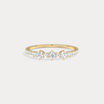 14K Solid Gold Anniversary Band Ring With Lab Diamond - Rings