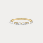 Dainty Baguette Lab Grown Diamond Half Eternity Ring in 14K Gold/Platinum - Rings