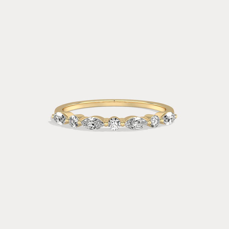 Lab Grown Diamond Half Eternity Stackable Ring In 14K Solid Gold/Platinum - Rings