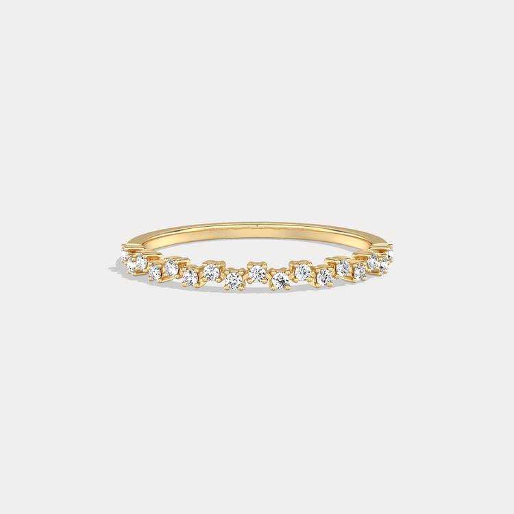Petite Lab Diamond Cluster Wedding Ring In 14K Solid Gold/Platinum - Rings