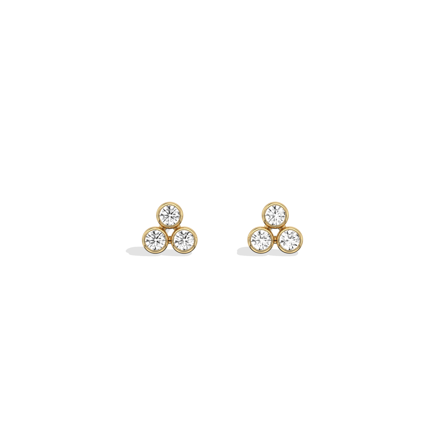 Lab - Grown Diamond Trio Stud Earrings in 14K Solid Gold -