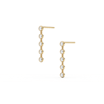 14K Solid Gold Bezel Dangle Earring With Lab Created Diamond -