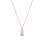 1CT Emerald Cut Lab Diamond Pendant Necklace In 14K Solid Gold/Platinum - Necklaces