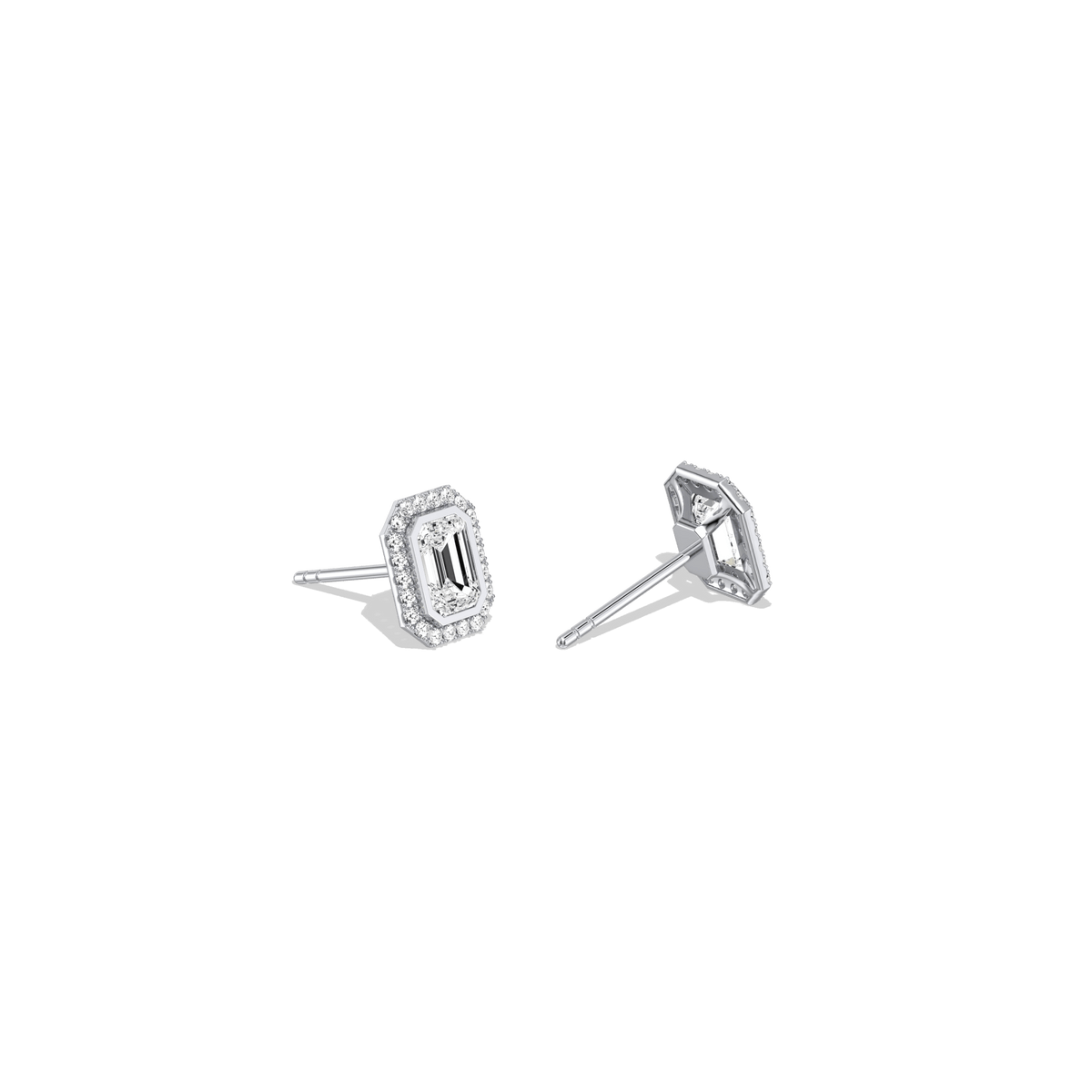 Lab Diamond 1.22CTW Stud Earring in 14K Solild Gold/Platinum - Earrings