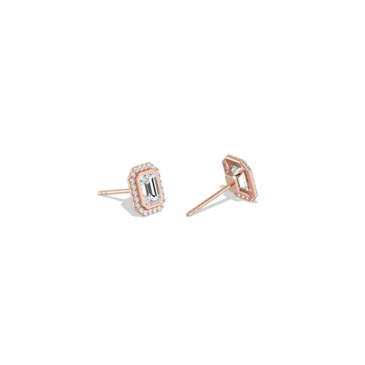 Lab Diamond 1.22CTW Stud Earring in 14K Solild Gold/Platinum - Earrings