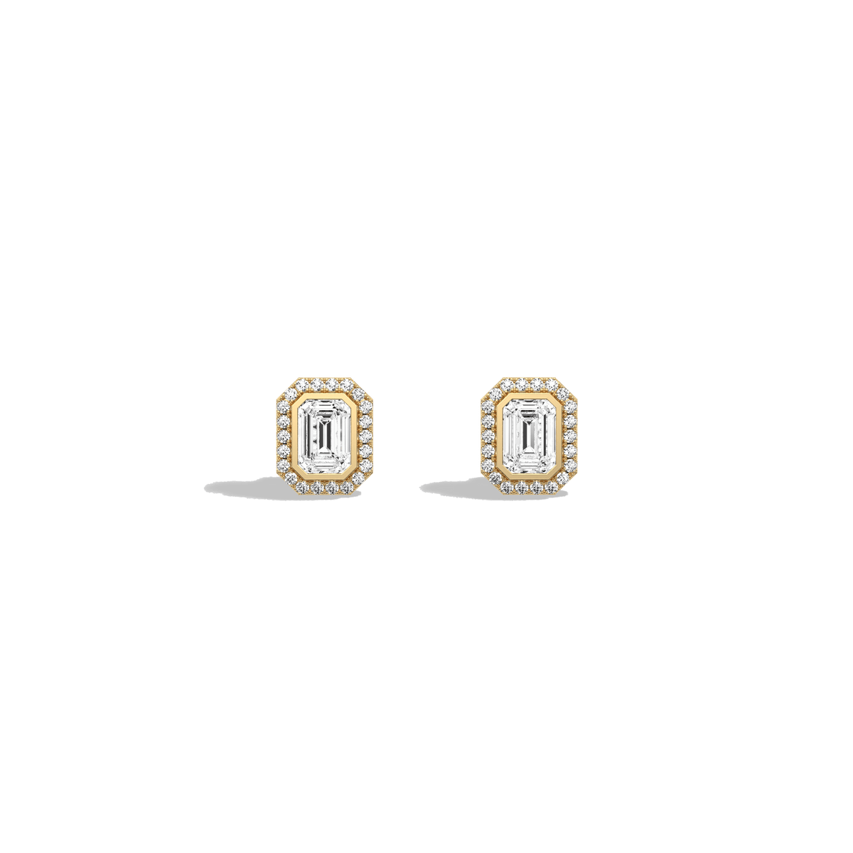 Lab Diamond 1.22CTW Stud Earring in 14K Solild Gold/Platinum - Earrings