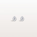 Halo Pear - Shaped Lab Diamond Stud Earrings - Earrings