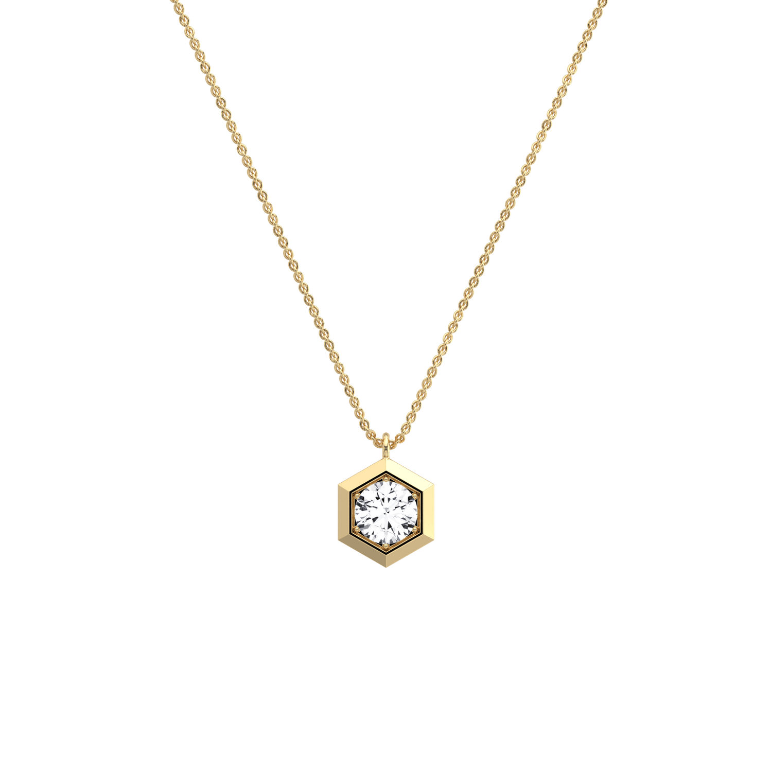 0.3CT Lab Grown Diamond Necklace In 14K Solid Gold/Platinum - Necklaces