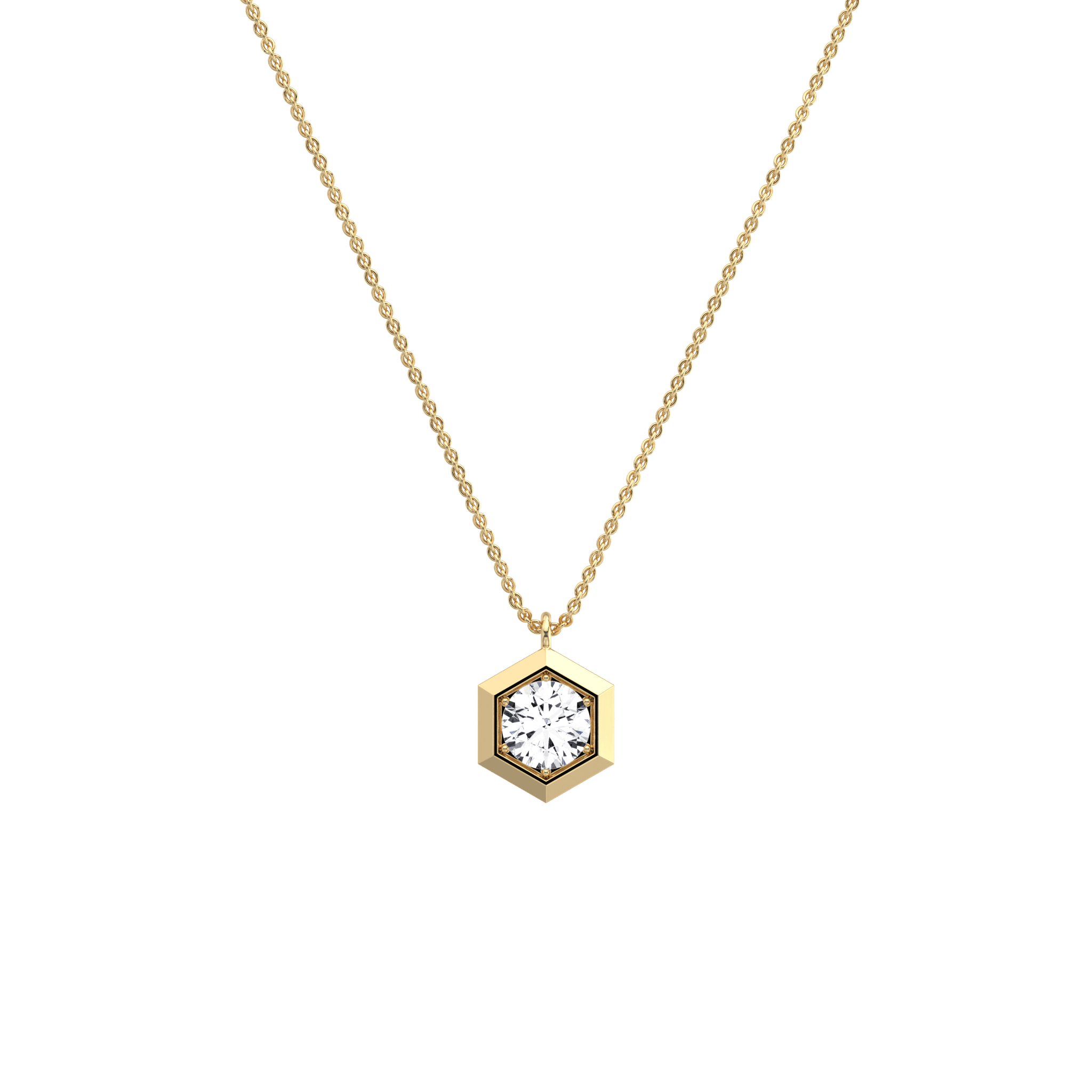 0.3CT Lab Grown Diamond Necklace In 14K Solid Gold/Platinum - Necklaces
