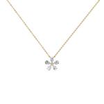 0.75CTW Lab Diamond Petite Flower Pendant Necklace In 14K Solid Gold/Platinum - Necklaces