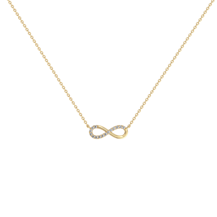 Lab Grown Diamond Infinity Necklace In 14K Solid Gold/Platinum -