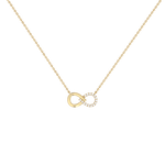 Lab Diamond Infinity Necklace In 14K Solid Gold/Platinum -