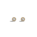0.73CTW Round Lab Diamond Halo Stud Earrings In 14K Solid Gold/Platinum -
