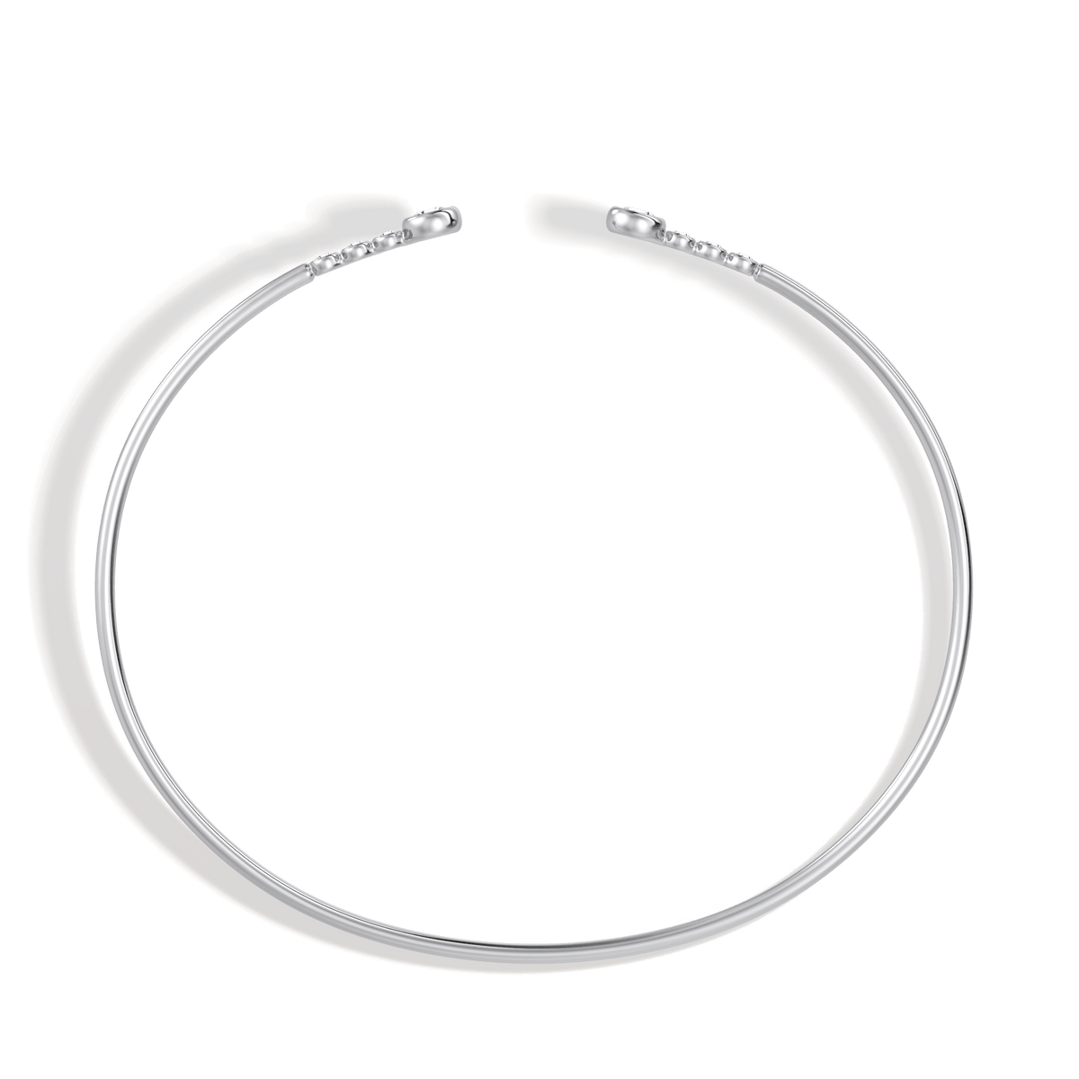 14K Gold Open Bezel Bangel Bracelet With Lab Diamond -