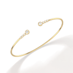 14K Gold Open Bezel Bangel Bracelet With Lab Diamond -