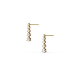 14K Solid Gold Round Dangle Earring With Lab - Grown Diamond -