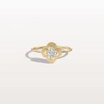 Lab Grown Diamonds Clover Ring in 14K Solid Gold/Platinum - Rings
