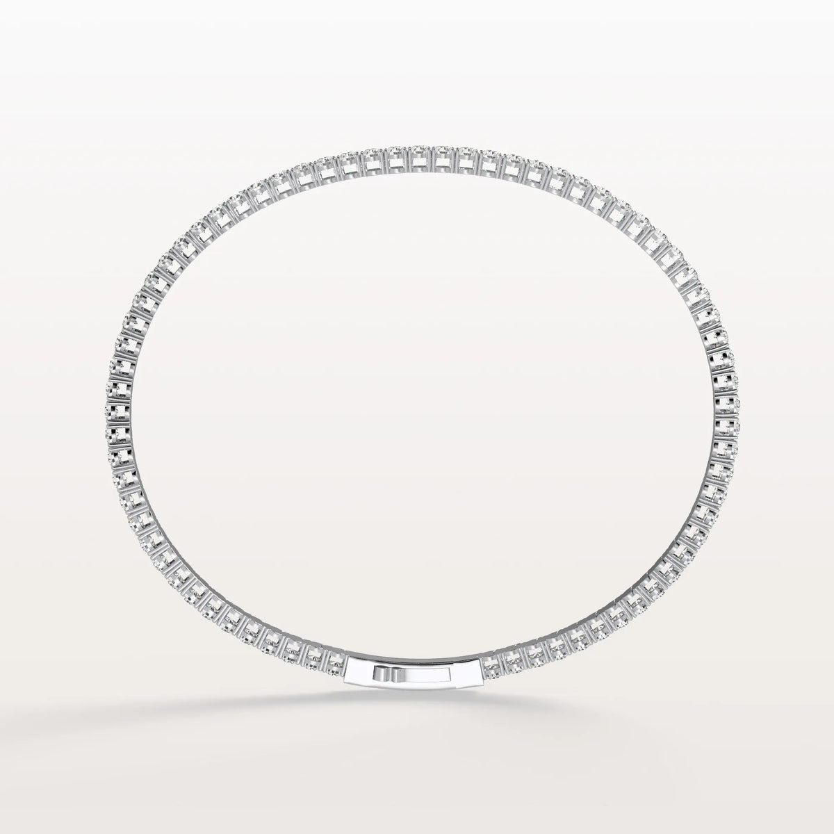 3.35CTW VVS Lab Grown Diamond Full Eternity 7 Inches Flexible Bangle - Bracelets