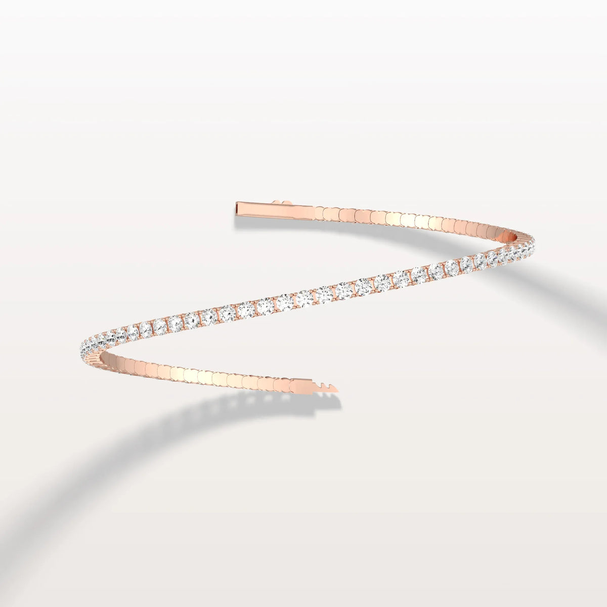 3.35CTW VVS Lab Grown Diamond Full Eternity 7 Inches Flexible Bangle - Bracelets