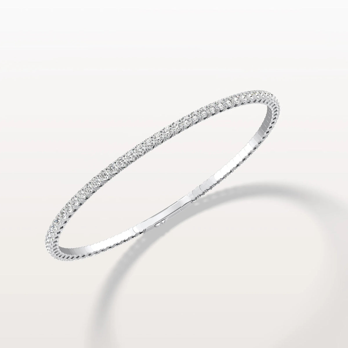 3.35CTW VVS Lab Grown Diamond Full Eternity 7 Inches Flexible Bangle - Bracelets
