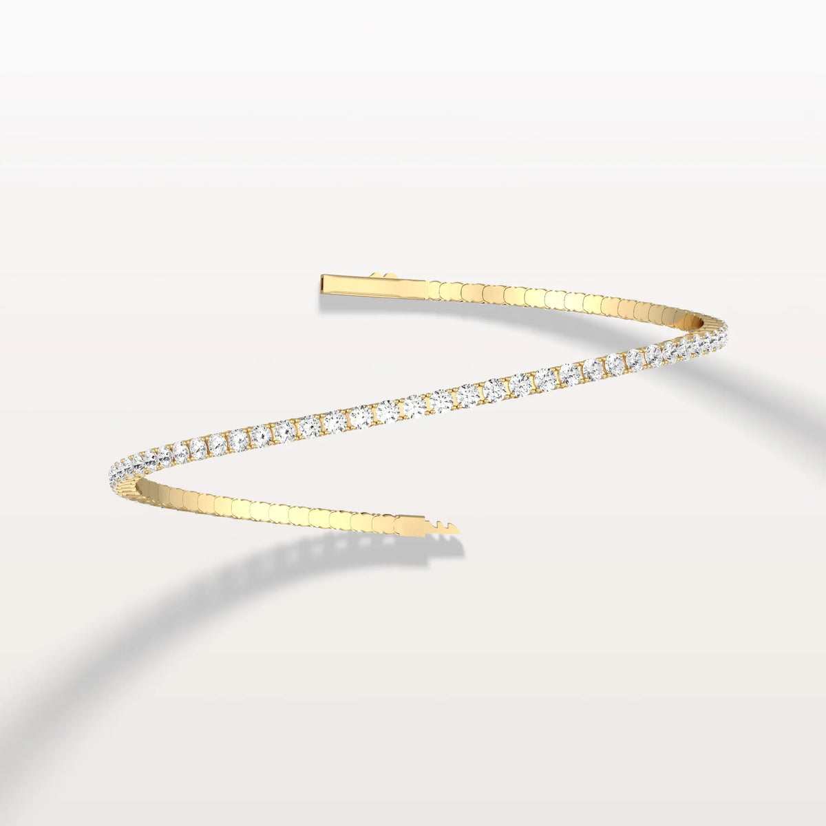 3.35CTW VVS Lab Grown Diamond Full Eternity 7 Inches Flexible Bangle - Bracelets