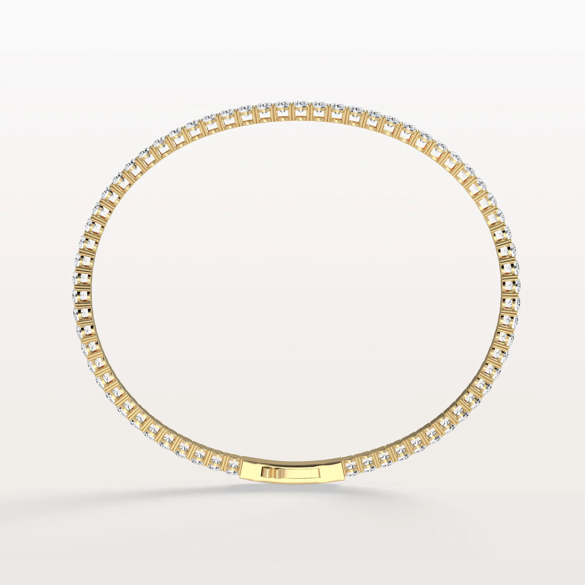 5.08CTW VVS Lab Grown Diamond Full Eternity 7.3 Inches Flexible Bangle - Bracelets