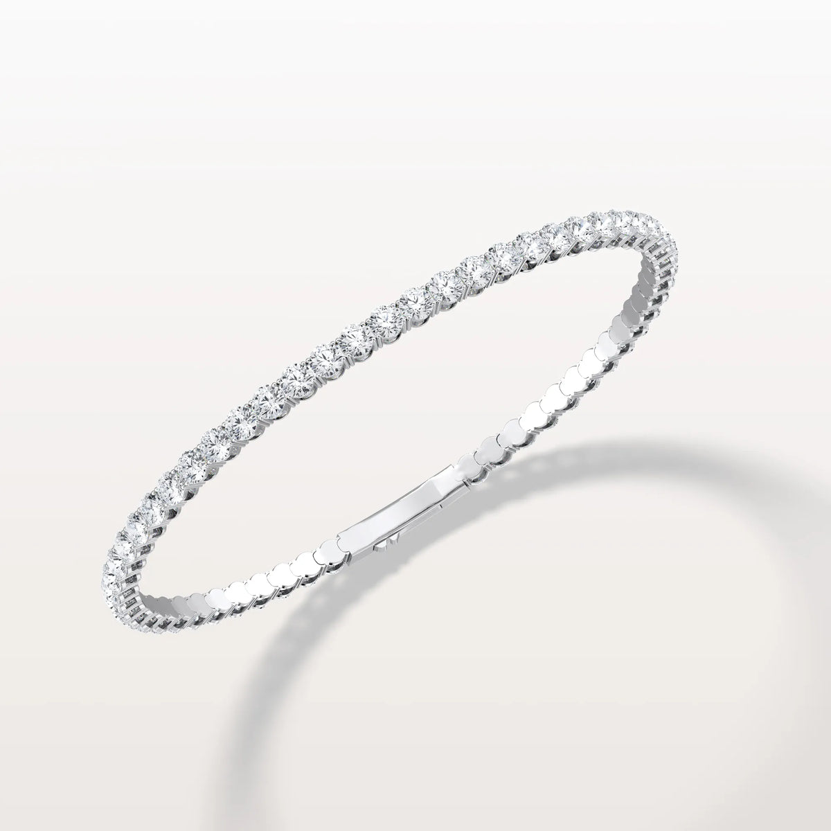 6.18CTW VVS Lab Grown Diamond Full Eternity 7.5 Inches Flexible Bangle - Bracelets