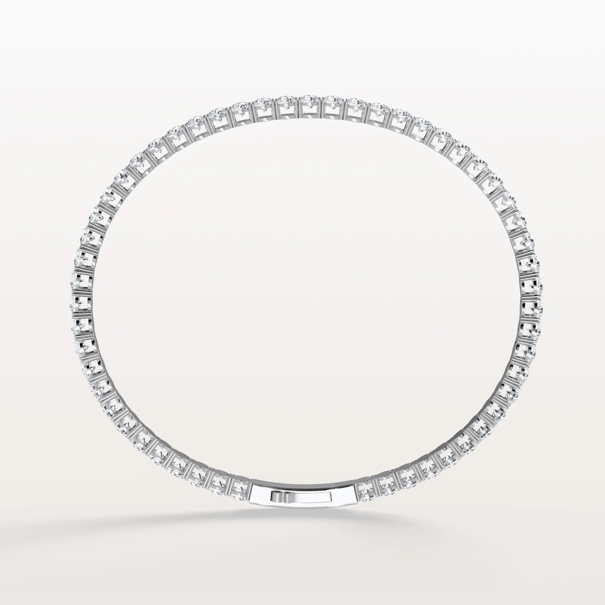 6.18CTW VVS Lab Grown Diamond Full Eternity 7.5 Inches Flexible Bangle - Bracelets