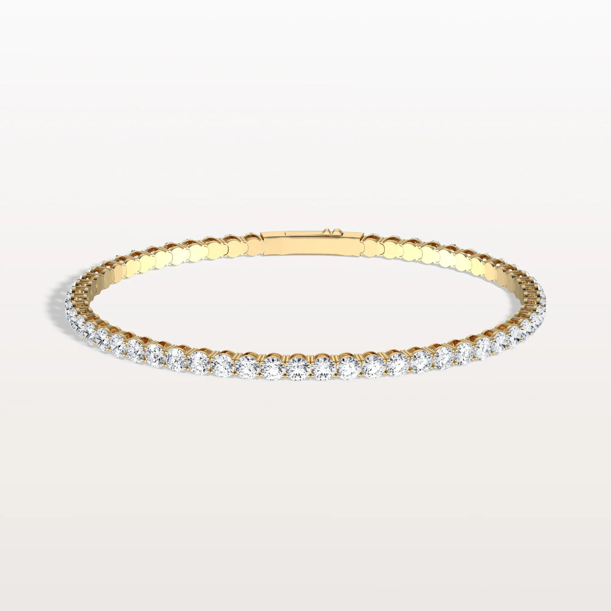 6.18CTW VVS Lab Grown Diamond Full Eternity 7.5 Inches Flexible Bangle - Bracelets