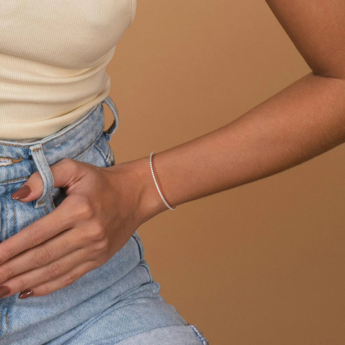 2.78CTW VVS Lab Grown Diamond Full Eternity 7 Inches Flexible Bangle - Bracelets