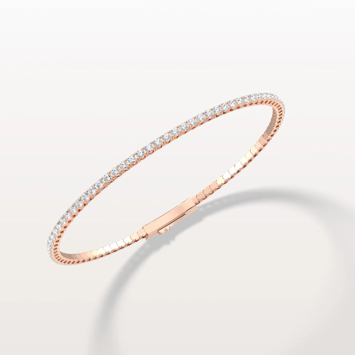 2.78CTW VVS Lab Grown Diamond Full Eternity 7 Inches Flexible Bangle - Bracelets