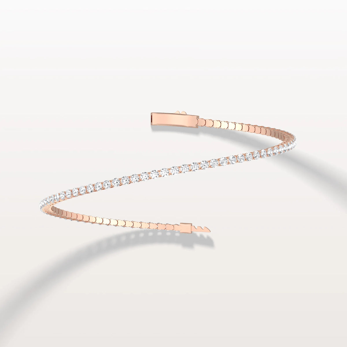 2.78CTW VVS Lab Grown Diamond Full Eternity 7 Inches Flexible Bangle - Bracelets