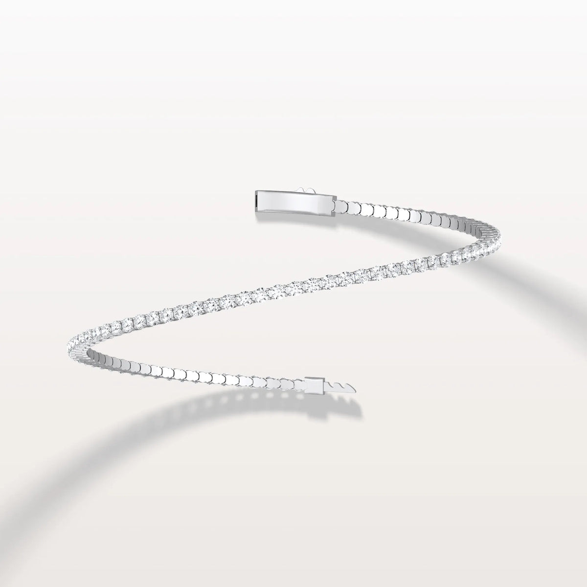 2.78CTW VVS Lab Grown Diamond Full Eternity 7 Inches Flexible Bangle - Bracelets