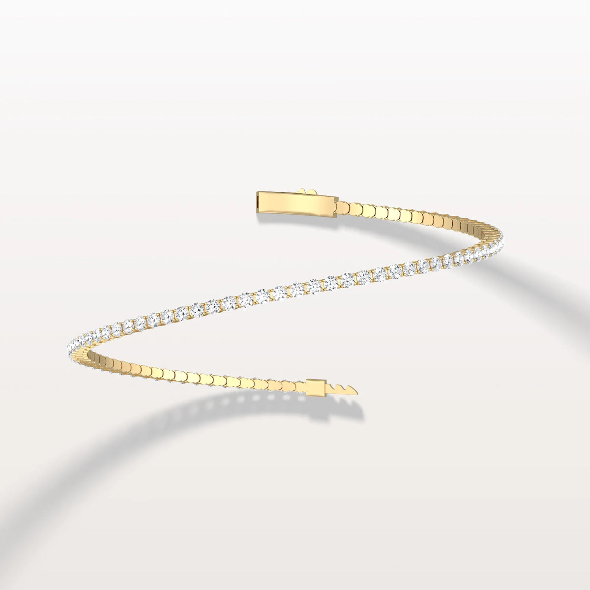 2.78CTW VVS Lab Grown Diamond Full Eternity 7 Inches Flexible Bangle - Bracelets