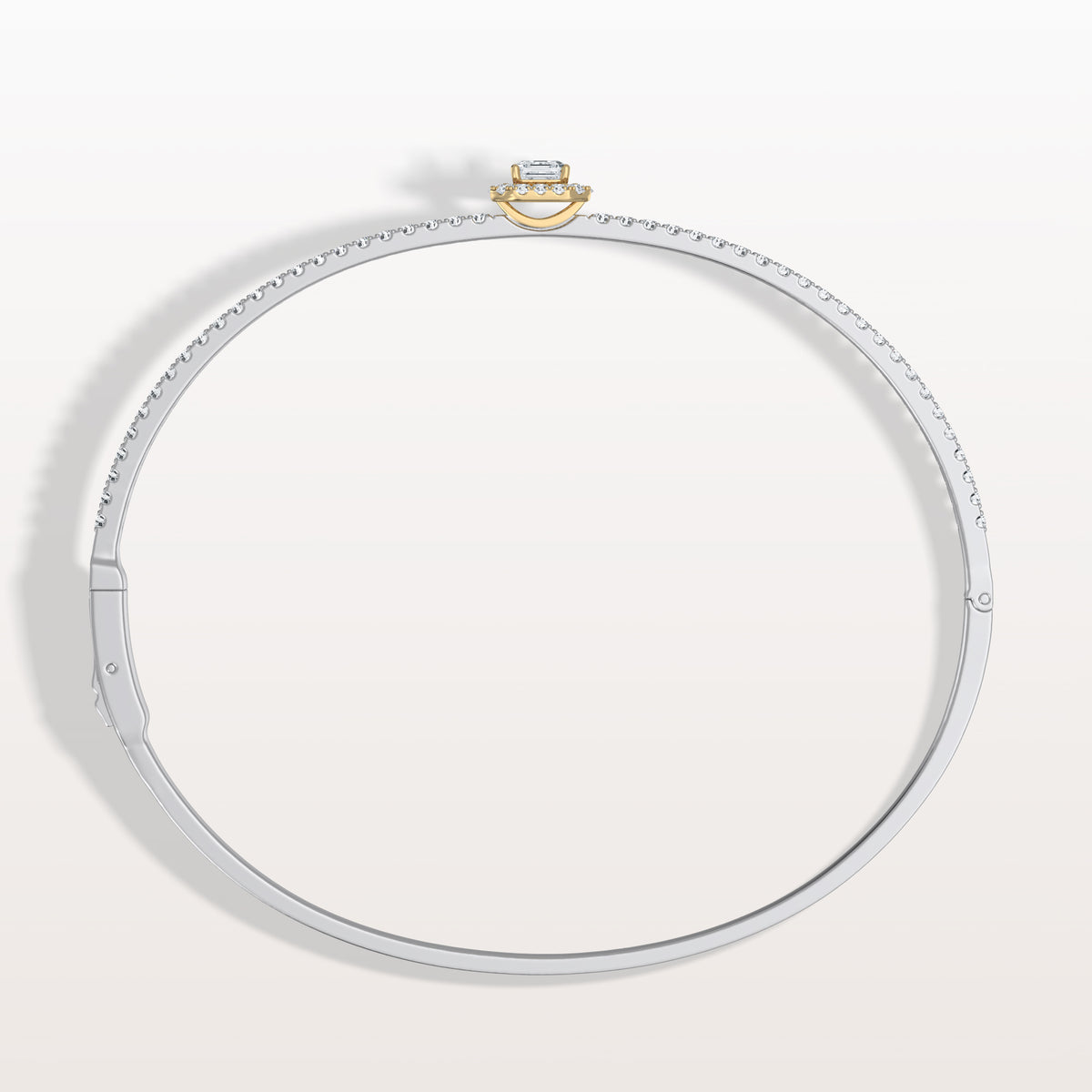 2CTW Asscher Lab Grwon Diamond Pave Halo Bangel Bracelet - Bracelets