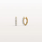 0.93CTW Lab Diamond Half Eternity Huggie Earring In 14K Solid Gold/Platinum - Earrings