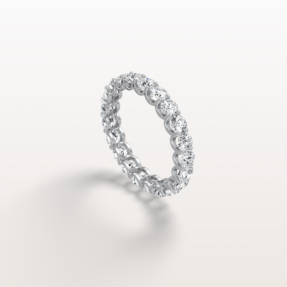 2.3CTW Lab Diamond U Prong Eternity Ring in 14K Solid Gold/Platinum - Rings