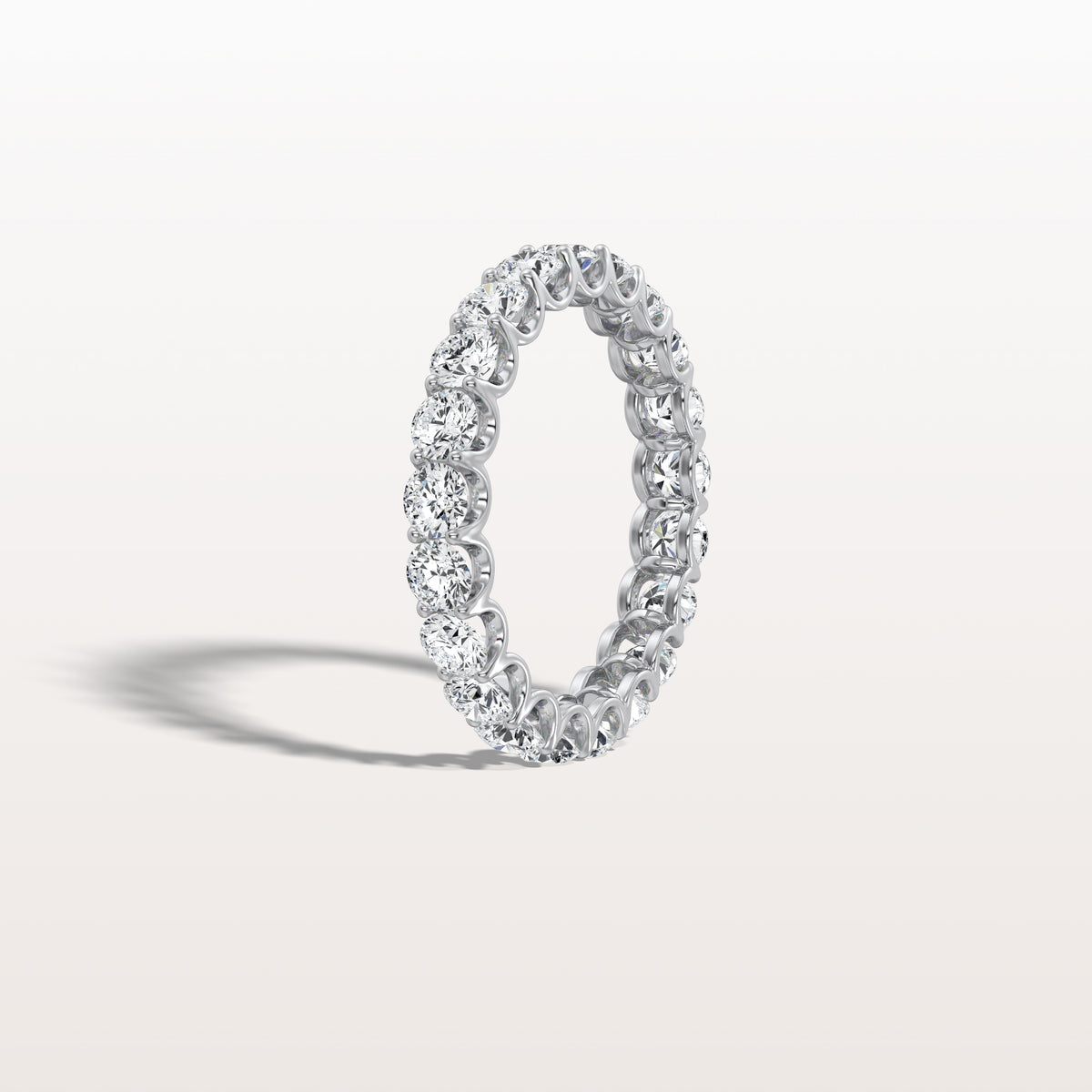 2.3CTW Lab Diamond U Prong Eternity Ring in 14K Solid Gold/Platinum - Rings