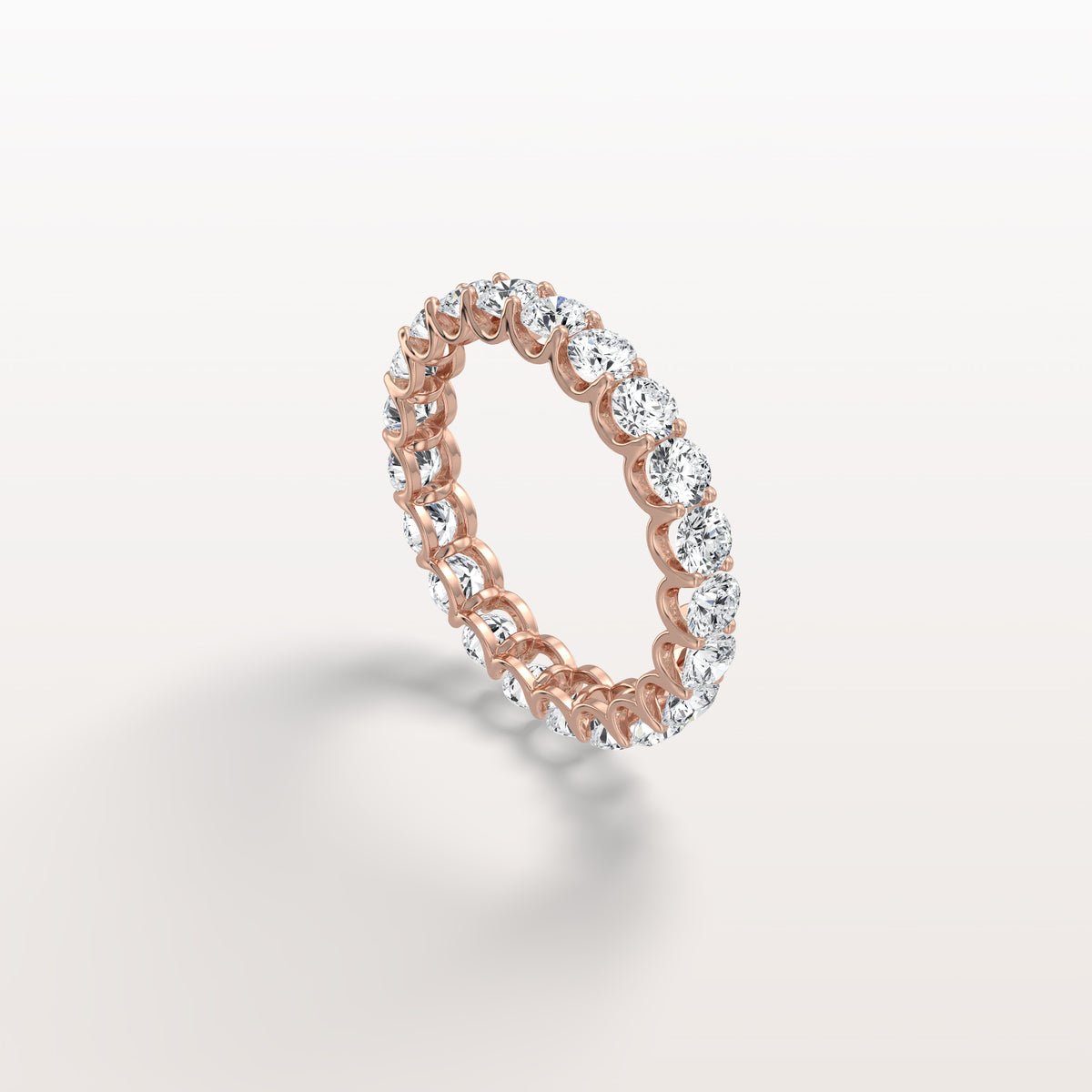 2.3CTW Lab Diamond U Prong Eternity Ring in 14K Solid Gold/Platinum - Rings