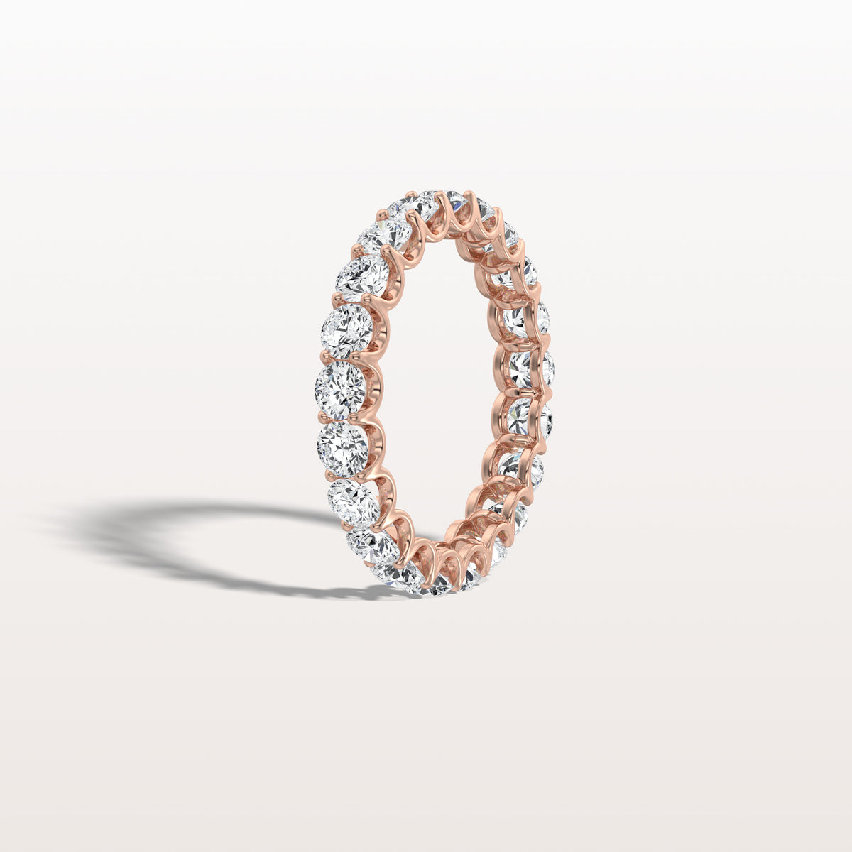 2.3CTW Lab Diamond U Prong Eternity Ring in 14K Solid Gold/Platinum - Rings