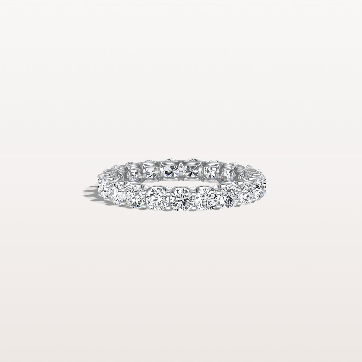 2.3CTW Lab Diamond U Prong Eternity Ring in 14K Solid Gold/Platinum - Rings