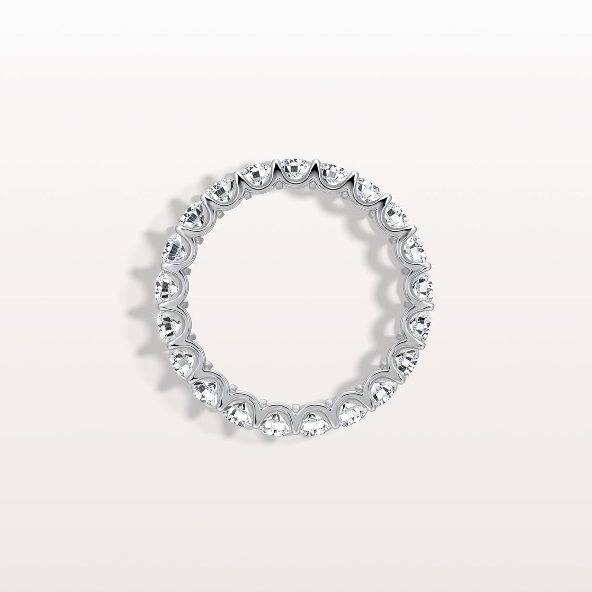2.3CTW Lab Diamond U Prong Eternity Ring in 14K Solid Gold/Platinum - Rings