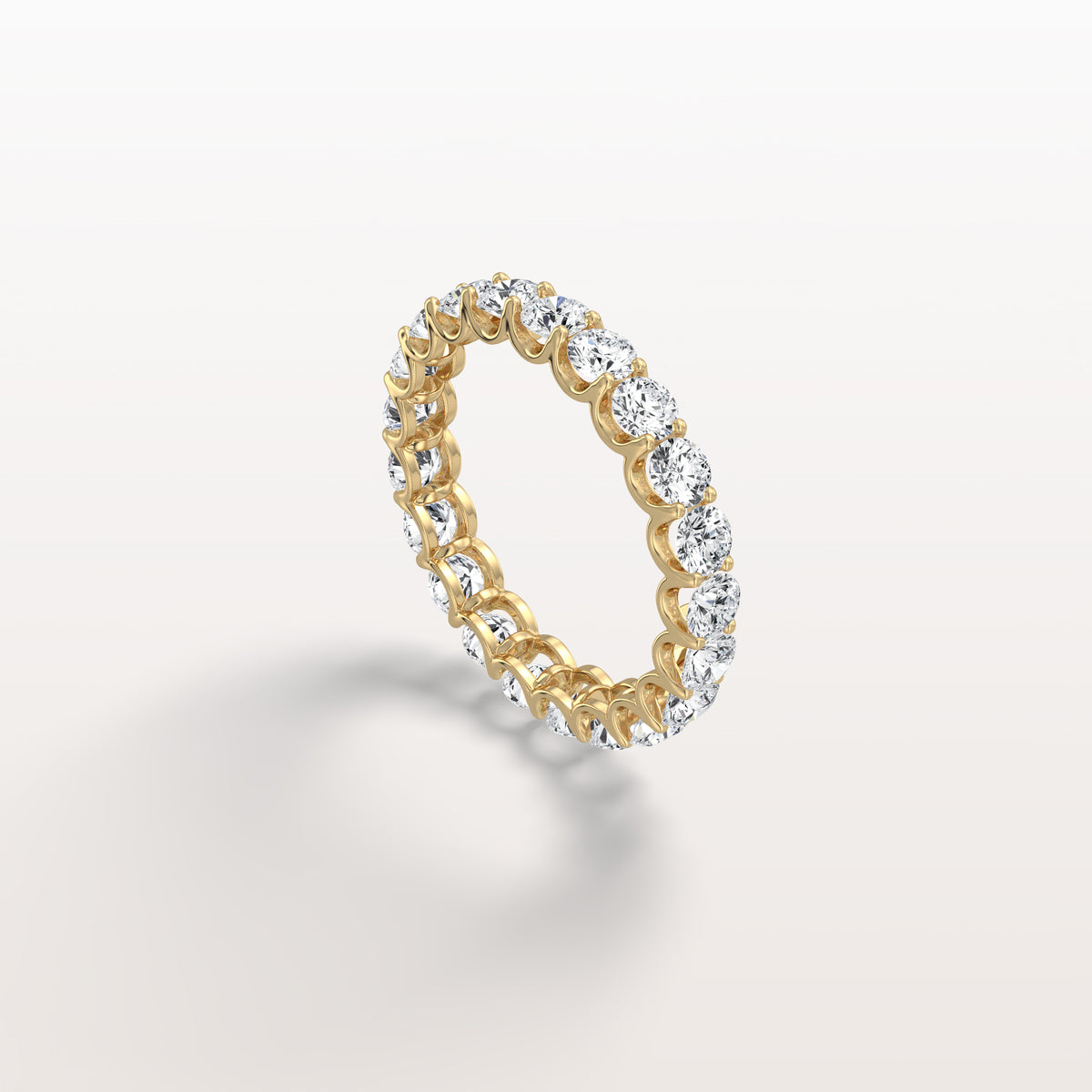 2.3CTW Lab Diamond U Prong Eternity Ring in 14K Solid Gold/Platinum - Rings