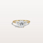 1CT Radiant Cut Lab Diamond Three Stone Engagement Ring In 14K Solid Gold/Platinum - Rings