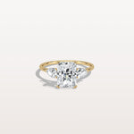 2CT Radiant Cut Lab Diamond Three Stone Engagement Ring In 14K Solid Gold/Platinum - Rings