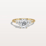 1CT Radiant Cut Lab Diamond Side Stone Engagement Ring - Rings